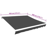 NNEVL Awning Top Sunshade Canvas Anthracite 450x300 cm