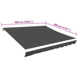 NNEVL Awning Top Sunshade Canvas Anthracite 500x300 cm