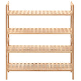 NNEDPE Shoe Rack Solid Walnut Wood 69x26x81 Cm