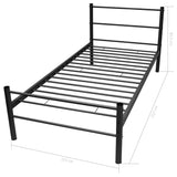 NNEVL Bed Frame Black Metal 106x203 cm King Single Size