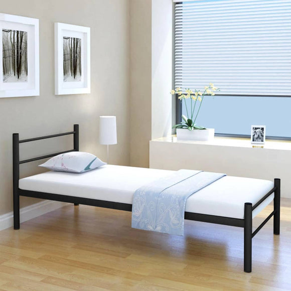 NNEVL Bed Frame Black Metal 106x203 cm King Single Size