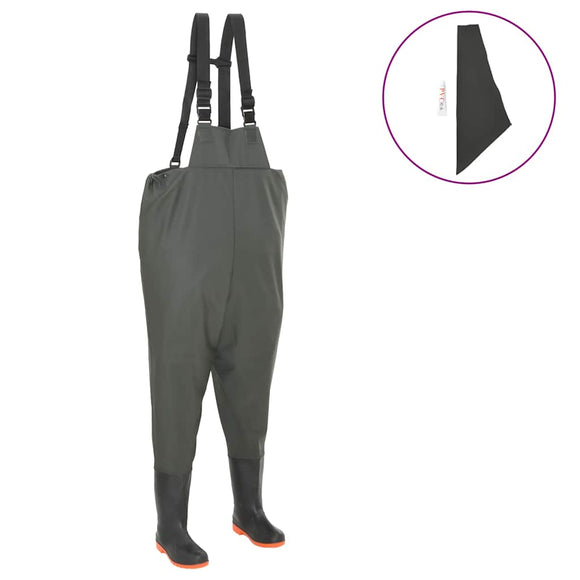 NNEVL Wading Pants with Boots Green Size 39
