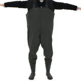 NNEVL Wading Pants with Boots Green Size 43