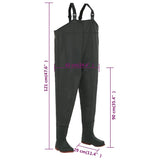 NNEVL Wading Pants with Boots Green Size 46