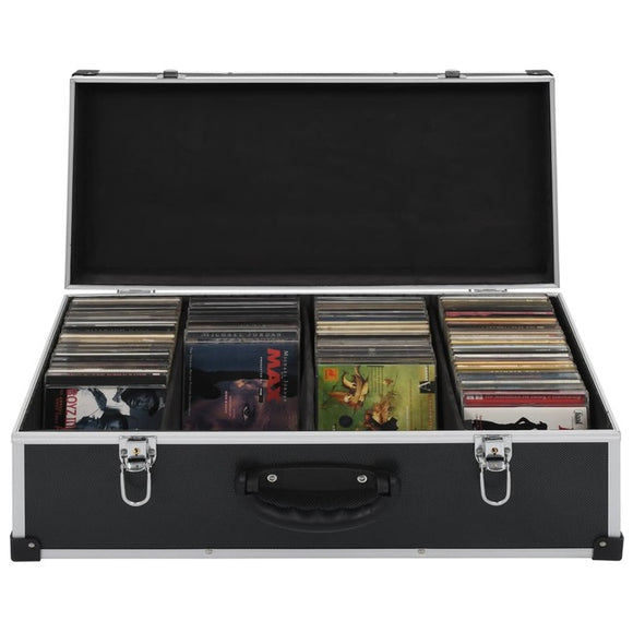 NNEVL CD Case for 80 CDs Aluminium ABS Black