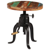NNEDPE Side Table 45x(45-62) Cm Solid Reclaimed Wood And Cast Iron
