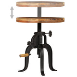 NNEDPE Side Table 45x(45-62) Cm Solid Reclaimed Wood And Cast Iron