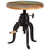NNEDPE Side Table 45x(45-62) Cm Solid Reclaimed Wood And Cast Iron