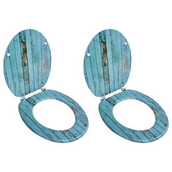 NNEVL Toilet Seats with Lids 2 pcs MDF Old Wood