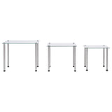 NNEVL Nesting Tables 3 pcs Transparent Tempered Glass
