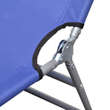 NNEVL Folding Sun Lounger with Head Cushion Powder-coated Steel Blue