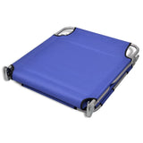 NNEVL Folding Sun Lounger with Head Cushion Powder-coated Steel Blue