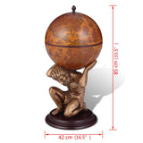 NNEVL Globe Bar Wine Stand Atlas Design 42x42x85 cm