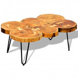 NNEVL Coffee Table 35 cm 6 Trunks Solid Sheesham Wood