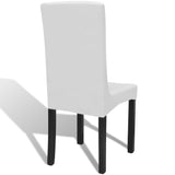 NNEVL Straight Stretchable Chair Cover 4 pcs White
