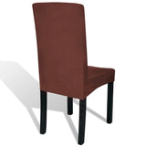 NNEVL Straight Stretchable Chair Cover 6 pcs Brown