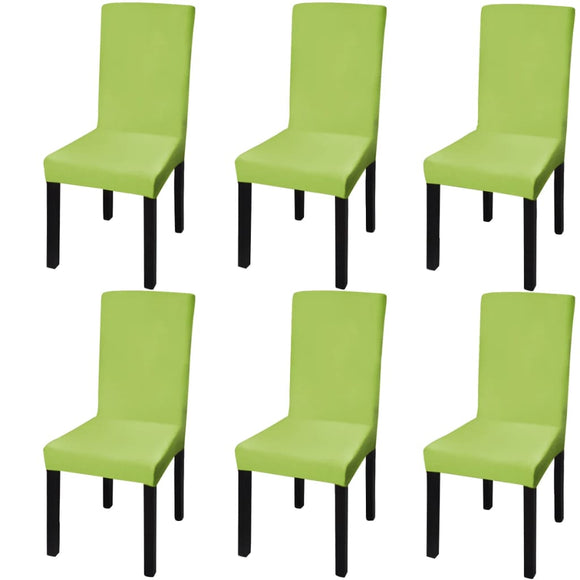 NNEVL Straight Stretchable Chair Cover 6 pcs Green
