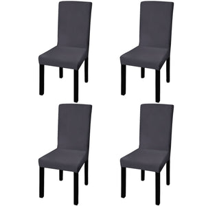 NNEVL Straight Stretchable Chair Cover 4 pcs Anthracite