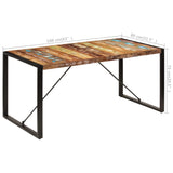 NNEDPE Dining Table 160x80x75 Cm Solid Reclaimed Wood