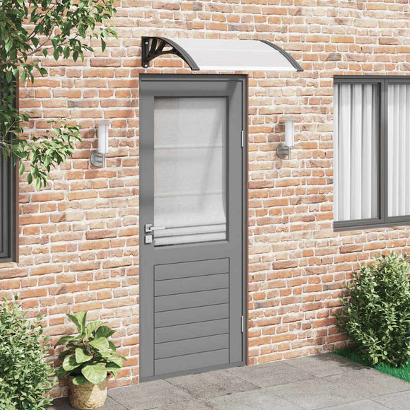 NNEVL Door Canopy Black and Transparent 200x75 cm PC