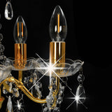 NNEVL Chandelier with Crystal Beads Golden Round 5 x E14