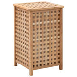 NNEDPE Laundry Bin 39x39x65 Cm Solid Walnut Wood