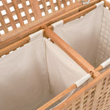 NNEDPE Laundry Bin 87.5x46x67 Cm Solid Walnut Wood