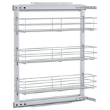 NNEVL 3-Tier Pull-out Kitchen Wire Basket Silver 47x15.5x55.5 cm