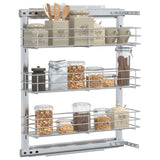 NNEVL 3-Tier Pull-out Kitchen Wire Basket Silver 47x15.5x55.5 cm