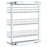 NNEVL 3-Tier Pull-out Kitchen Wire Basket Silver 47x15.5x55.5 cm