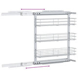 NNEVL 3-Tier Pull-out Kitchen Wire Basket Silver 47x15.5x55.5 cm