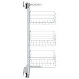 NNEVL 3-Tier Pull-out Kitchen Wire Basket Silver 47x25x56 cm