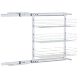 NNEVL 3-Tier Pull-out Kitchen Wire Basket Silver 47x25x56 cm
