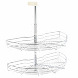 NNEVL 2-Tier Kitchen Wire Basket Silver 180 Degree 75x38x80 cm