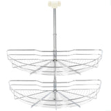NNEVL 2-Tier Kitchen Wire Basket Silver 180 Degree 75x38x80 cm