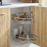 NNEVL 2-Tier Kitchen Wire Basket Silver 180 Degree 75x38x80 cm