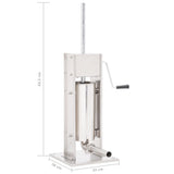 NNEVL Manual Sausage Stuffer Silver 5 L Stainless Steel
