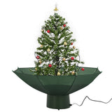 NNEVL Snowing Christmas Tree with Umbrella Base Green 75 cm