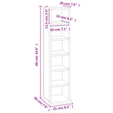 NNEVL CD Cabinet White 21x20x88 cm Engineered Wood