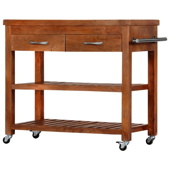 NNEVL Kitchen Trolley 100x48x89 cm Solid Acacia Wood