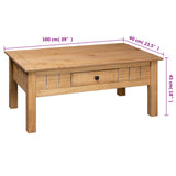 NNEDPE Coffee Table 100x60x45 Cm Solid Pine Wood Panama Range