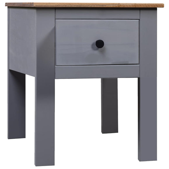 NNEVL Bedside Cabinet Grey 46x40x57 cm Pine Panama Range