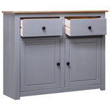 NNEDPE Sideboard Grey 93x40x80 Cm Solid Pinewood