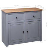 NNEDPE Sideboard Grey 93x40x80 Cm Solid Pinewood