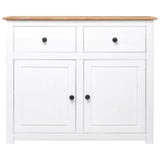 NNEDPE Sideboard White 93x40x80 Cm Solid Pinewood