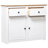 NNEDPE Sideboard White 93x40x80 Cm Solid Pinewood