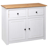NNEDPE Sideboard White 93x40x80 Cm Solid Pinewood