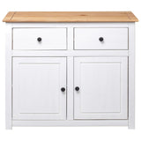 NNEDPE Sideboard White 93x40x80 Cm Solid Pinewood