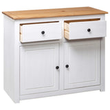 NNEDPE Sideboard White 93x40x80 Cm Solid Pinewood
