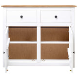 NNEDPE Sideboard White 93x40x80 Cm Solid Pinewood